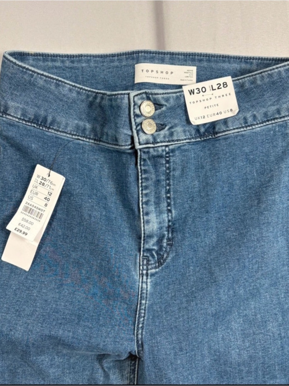 Topshop High-Rise Medium Blue Denim Jeans